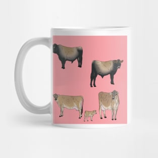 Jersey Cows Pattern Pink Mug